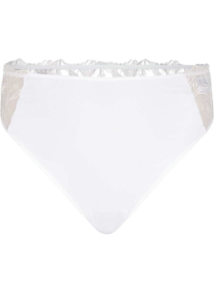 String en microfibre avec dentelle, Blanc, Packshot image number 0