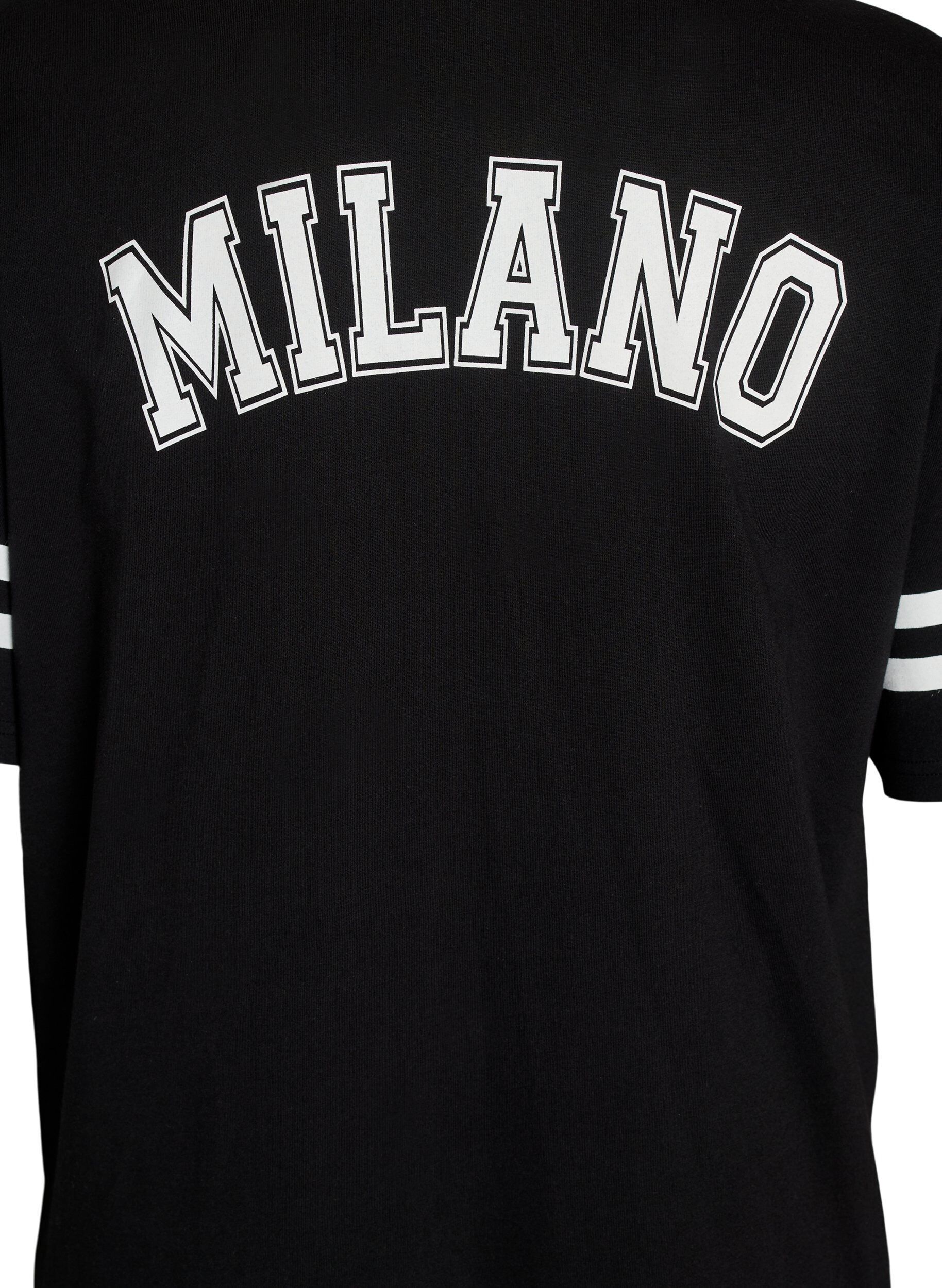 Zizzi Sportliches T-Shirtkleid aus Baumwolle, Schwarz, Packshot image number 3