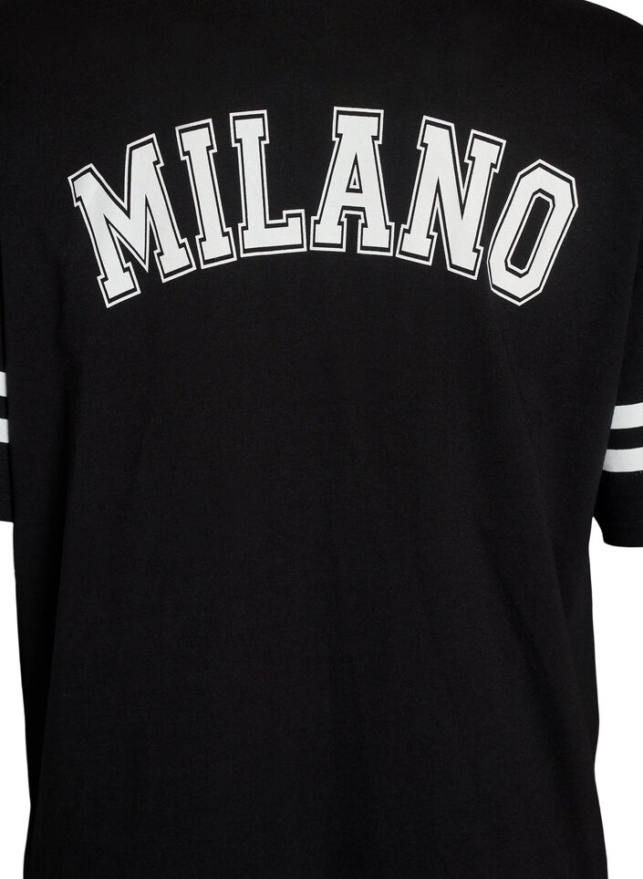 Sportliches T-Shirtkleid aus Baumwolle, Schwarz, Packshot image number 3