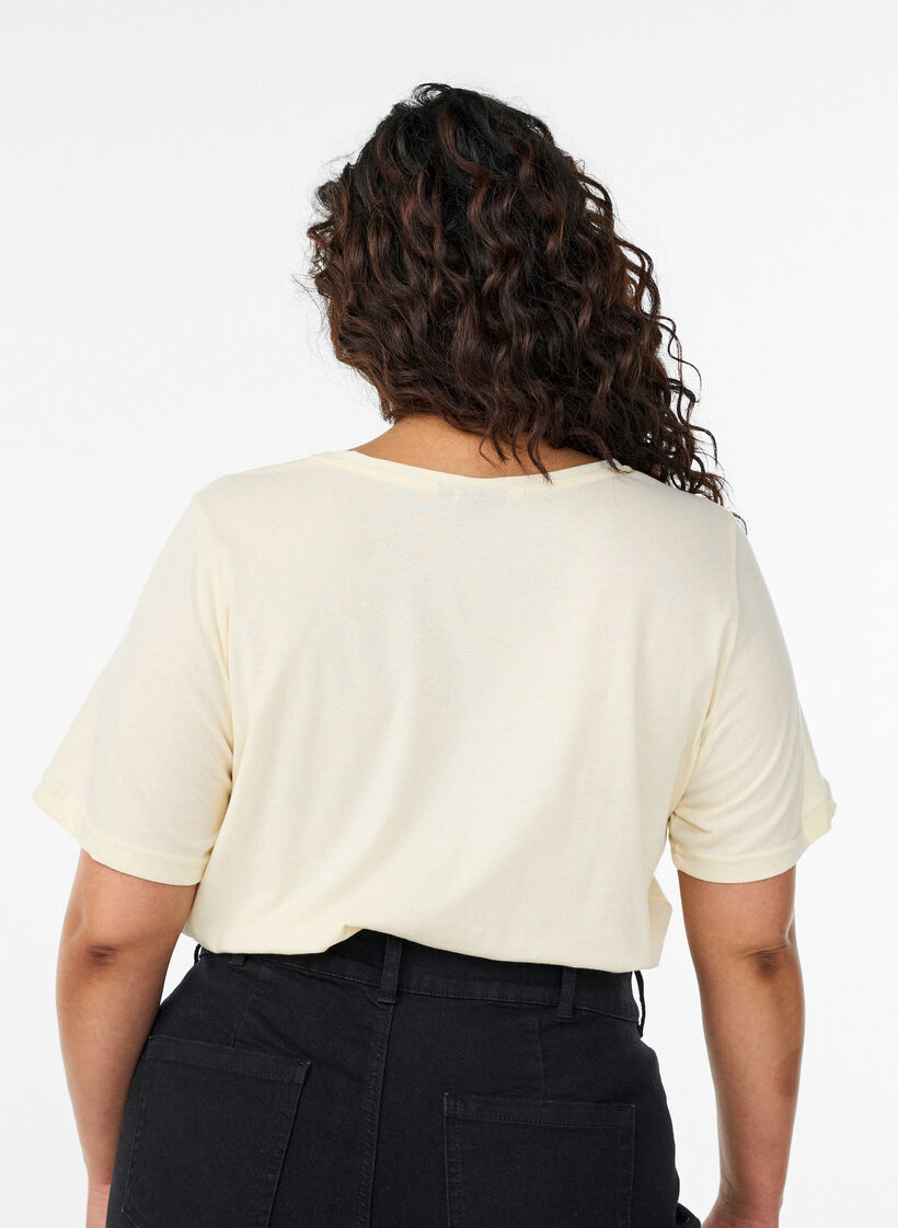 T-Shirt mit Print, Gelb, Model image number 2