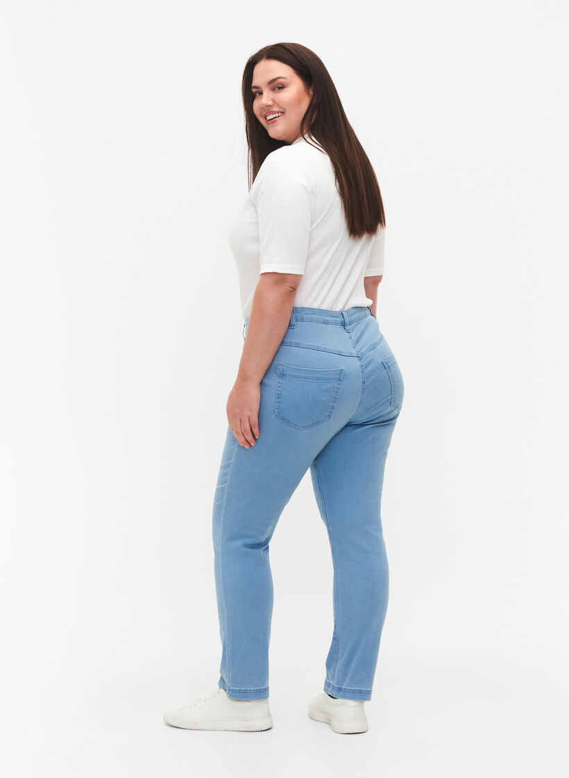 Slim Fit Emily Jeans mit normaler Taillenh&ouml;he, Blau, Model image number 1