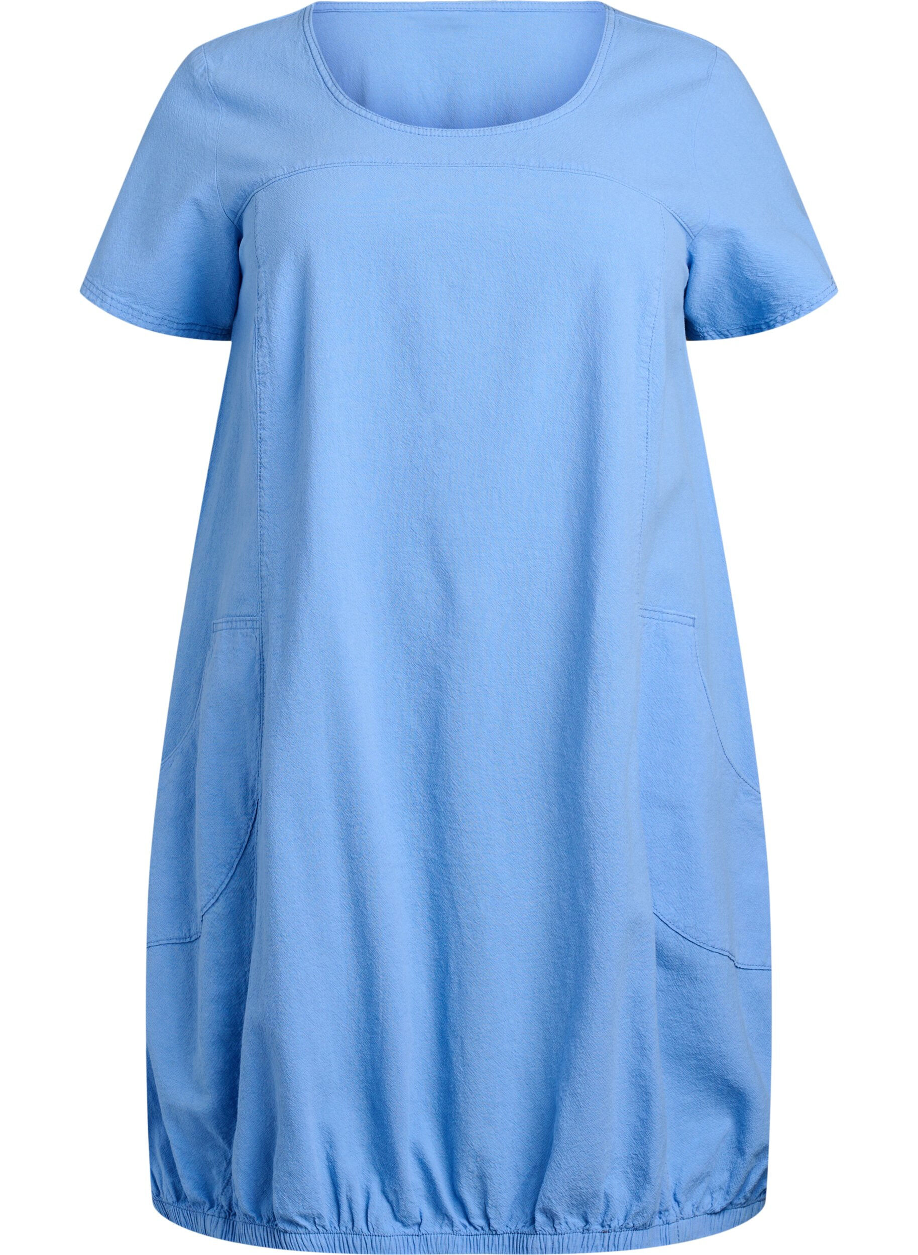 Robe en coton &agrave; manches courtes