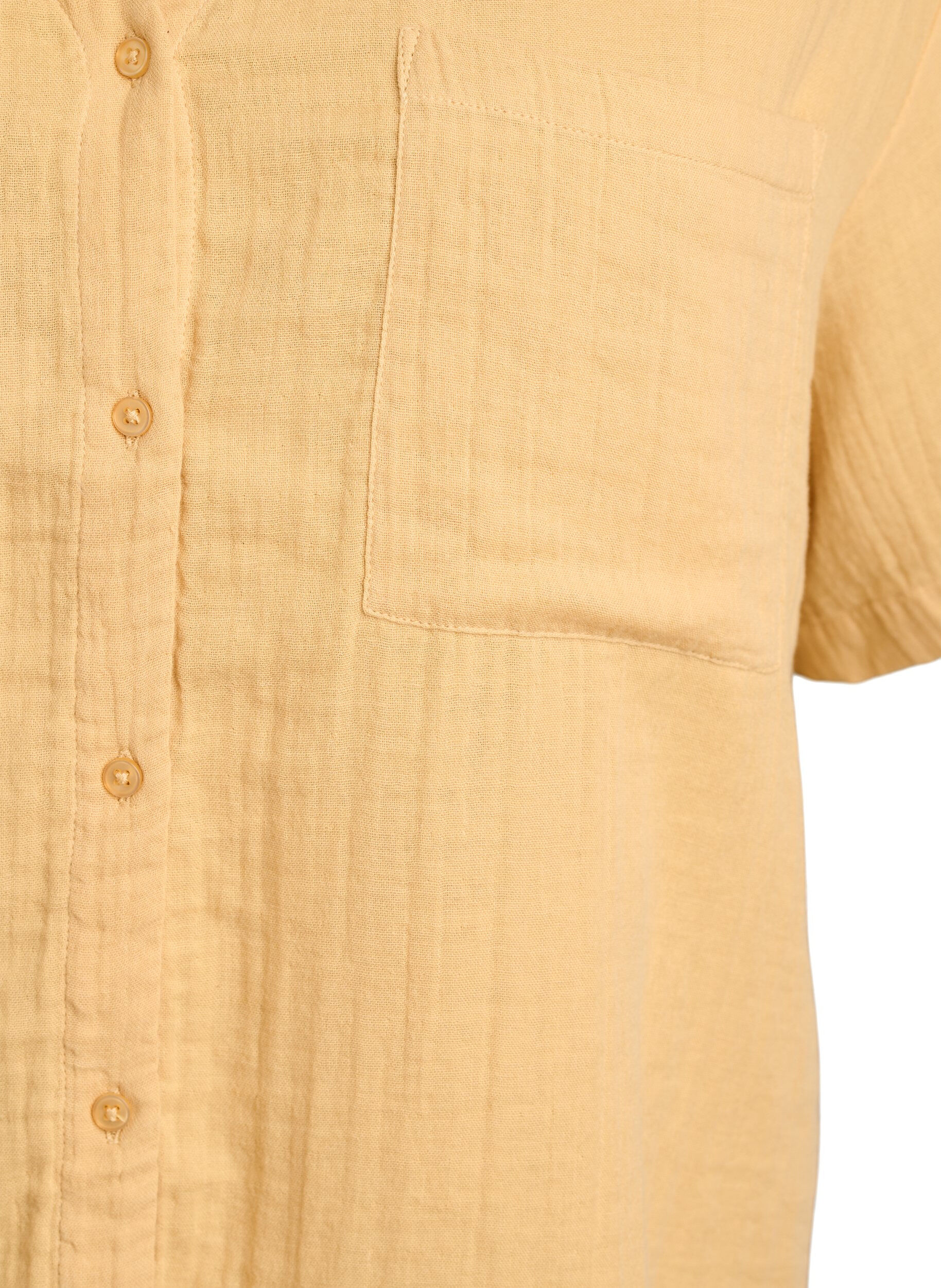 ZizziBlouse en mousseline de coton &agrave; manches courtes, Jaune clair, Packshot image number 2