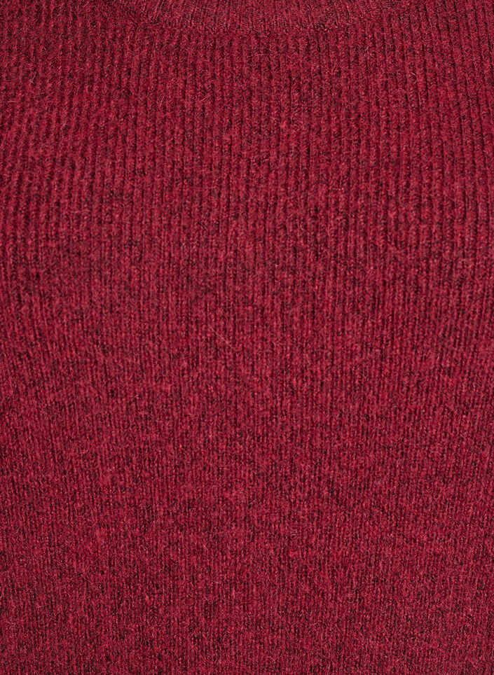 Blouse en maille chin&eacute;e &agrave; col rond, Bordeaux, Packshot image number 2
