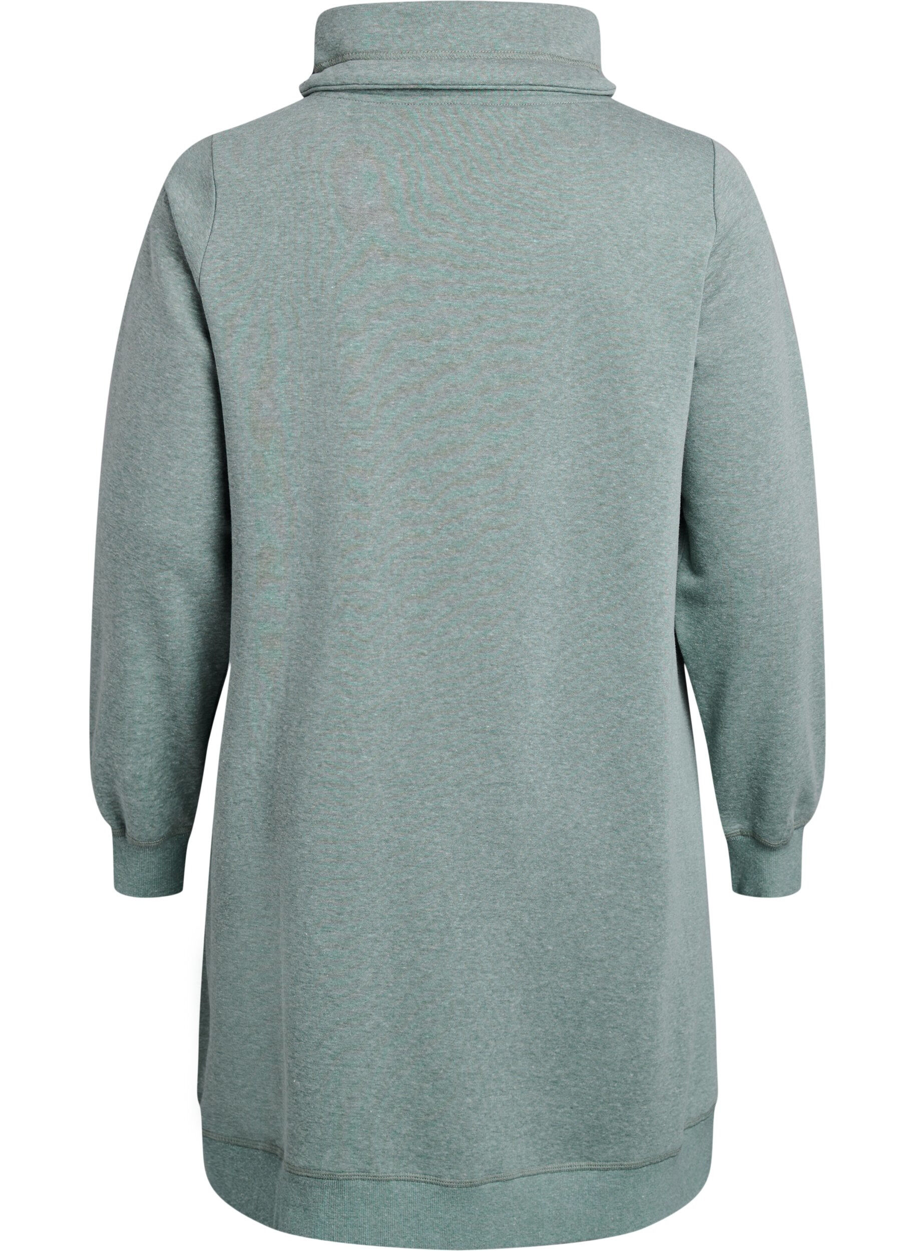 ZizziRobe sweat-shirt courte &agrave; col montant et poches, Vert, Packshot image number 1
