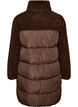 Mittellange Steppjacke mit Teddyfleece, Braun, Packshot image number 1