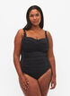 Maillot de bain matelass&eacute; avec draperies, Noir, Model image number 0