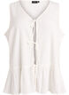 Blouse sans manches textur&eacute;e avec lien &agrave; nouer, Vanille, Packshot image number 0