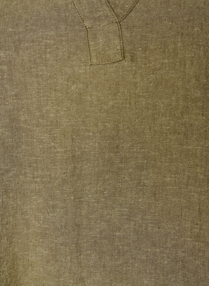 Midikleid aus Leinen und Viskose mit 1/2-&Auml;rmeln, Gr&uuml;n, Packshot image number 2