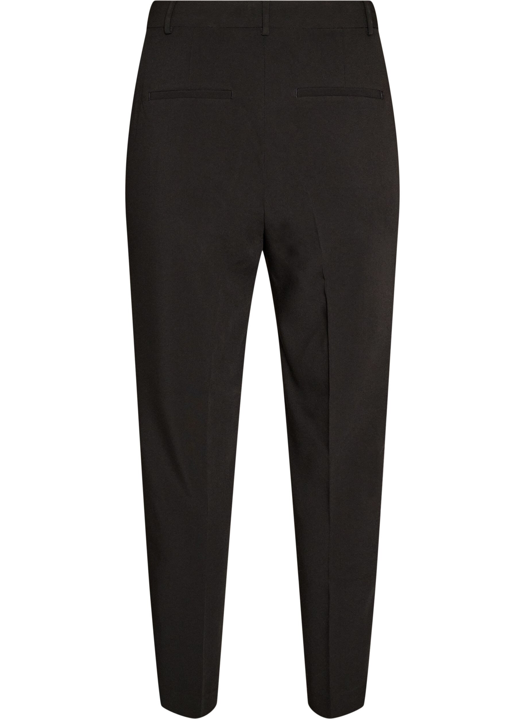 ZizziPantalon de tailleur avec une taille haute et des plis marqu&eacute;s, Noir, Packshot image number 1