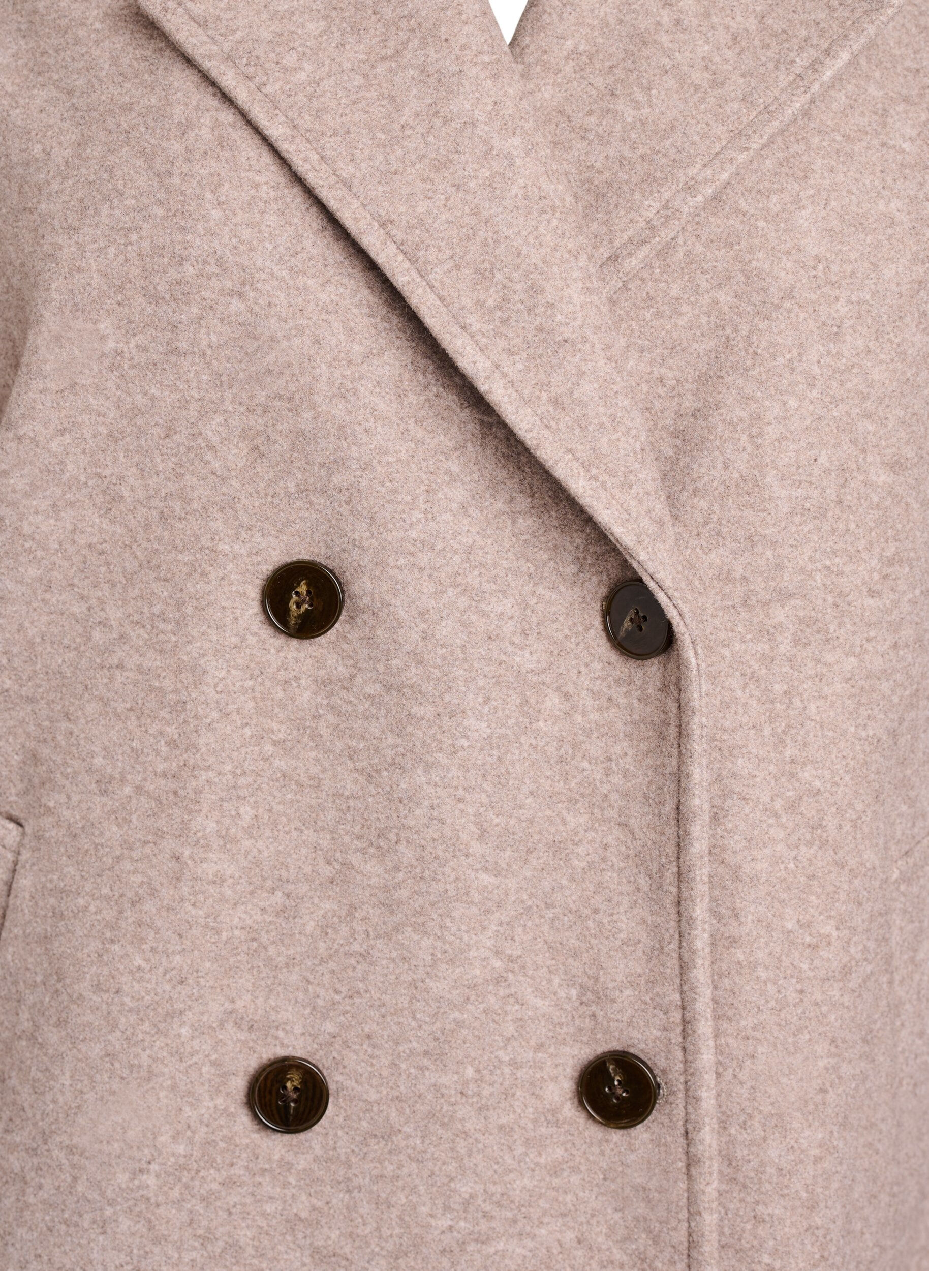 ZizziKurzmantel mit zweireihiger Knopfleiste, Beige, Packshot image number 2