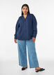 Chemise ample avec col en V, Bleu, Model image number 1