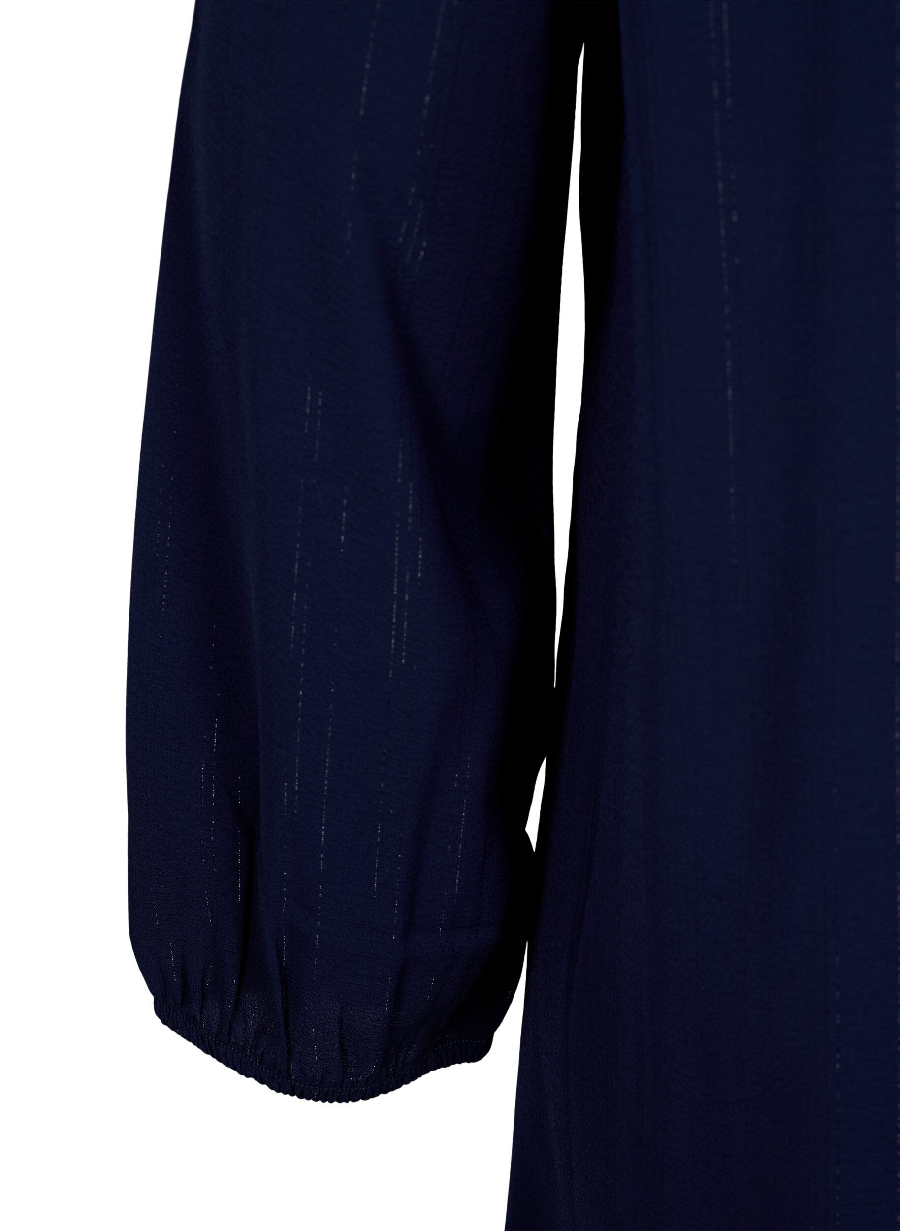 Zizzi Kurzes Kleid mit R&uuml;schen und Glitzer, Blau, Packshot image number 3