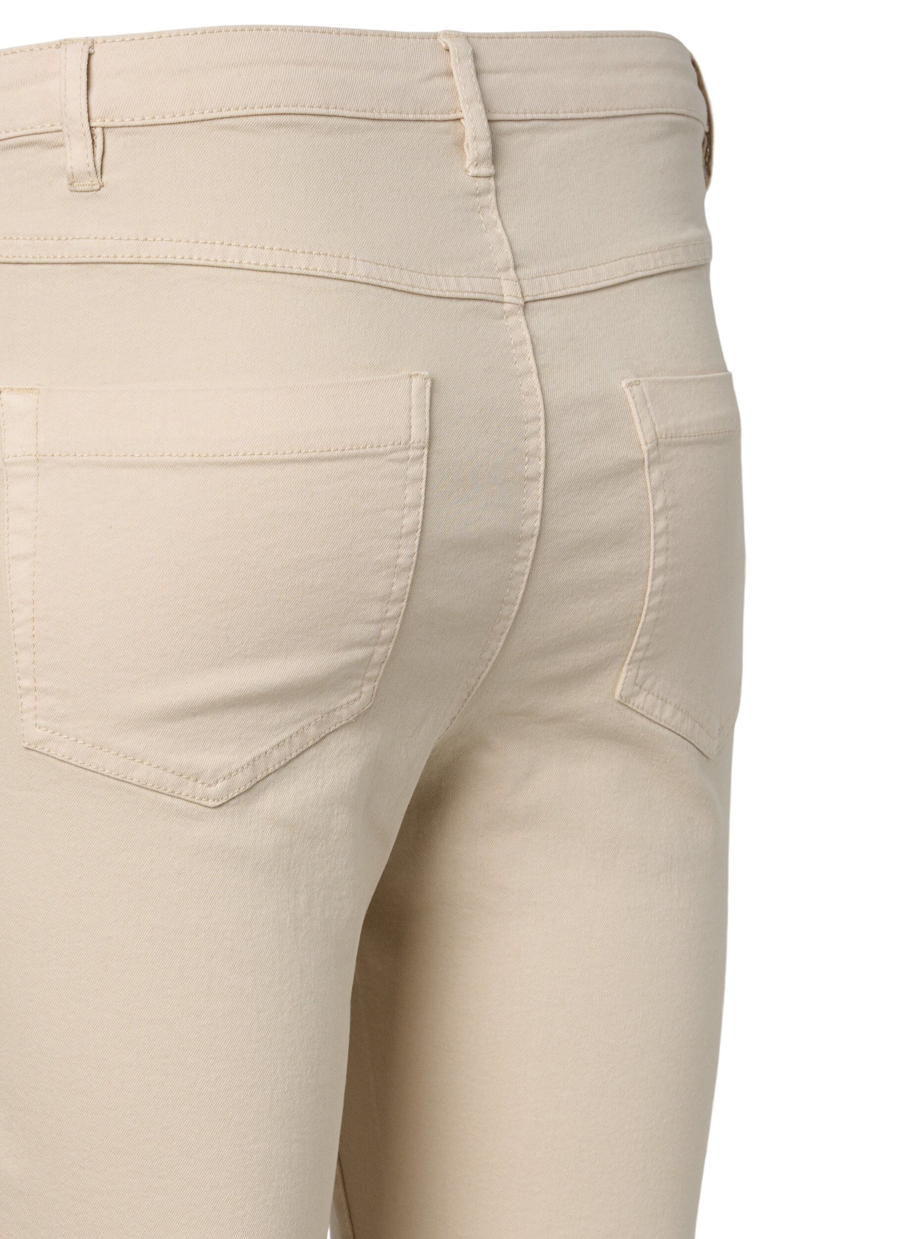 Zizzi Jeans Amy super slim avec taille haute, Oatmeal, Packshot image number 3