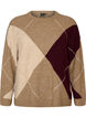 Strick mit Harlekinmuster, Braun, Packshot image number 0