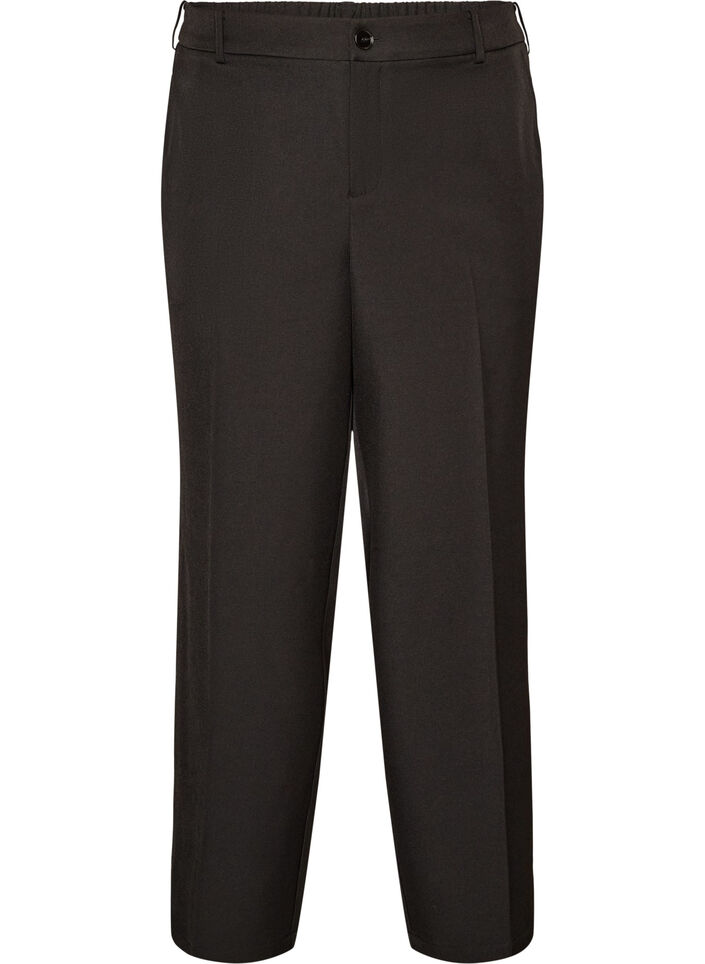 Hoch taillierte Hose mit geraden Beinen, Schwarz, Packshot image number 0