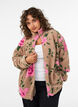 Gebl&uuml;mte Fleecejacke mit hohem Kragen und Rei&szlig;verschluss, Beige, Model image number 0