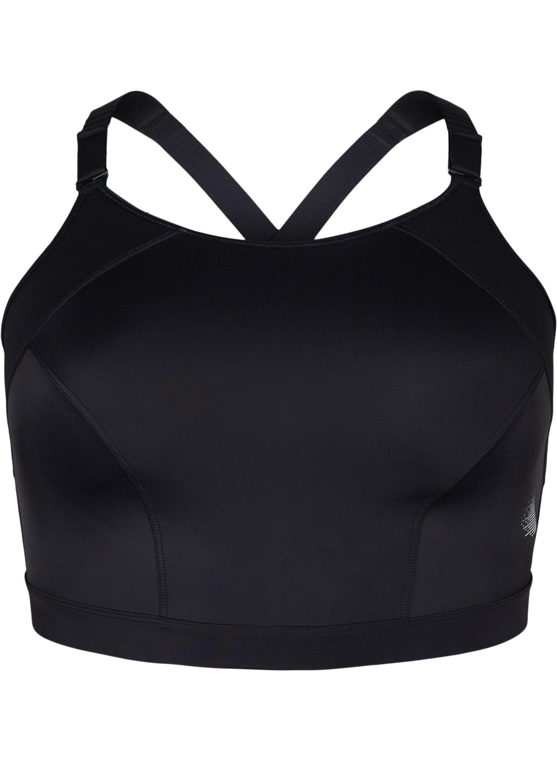 Zizzi CORE, SUPER HIGH, SPORTS BRA - Sport-BH mit verstellbaren Schultertr&auml;gern, Black, Packshot image number 0