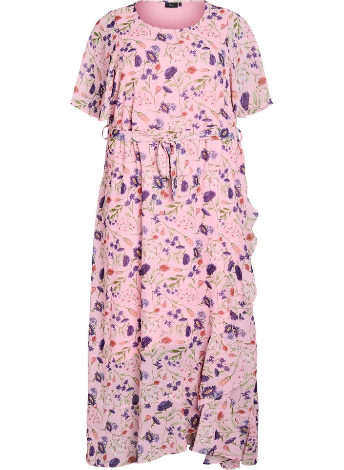 Robe longue à manches chauve-souris et imprimé floral, Rose Flower AOP, Packshot image number 0