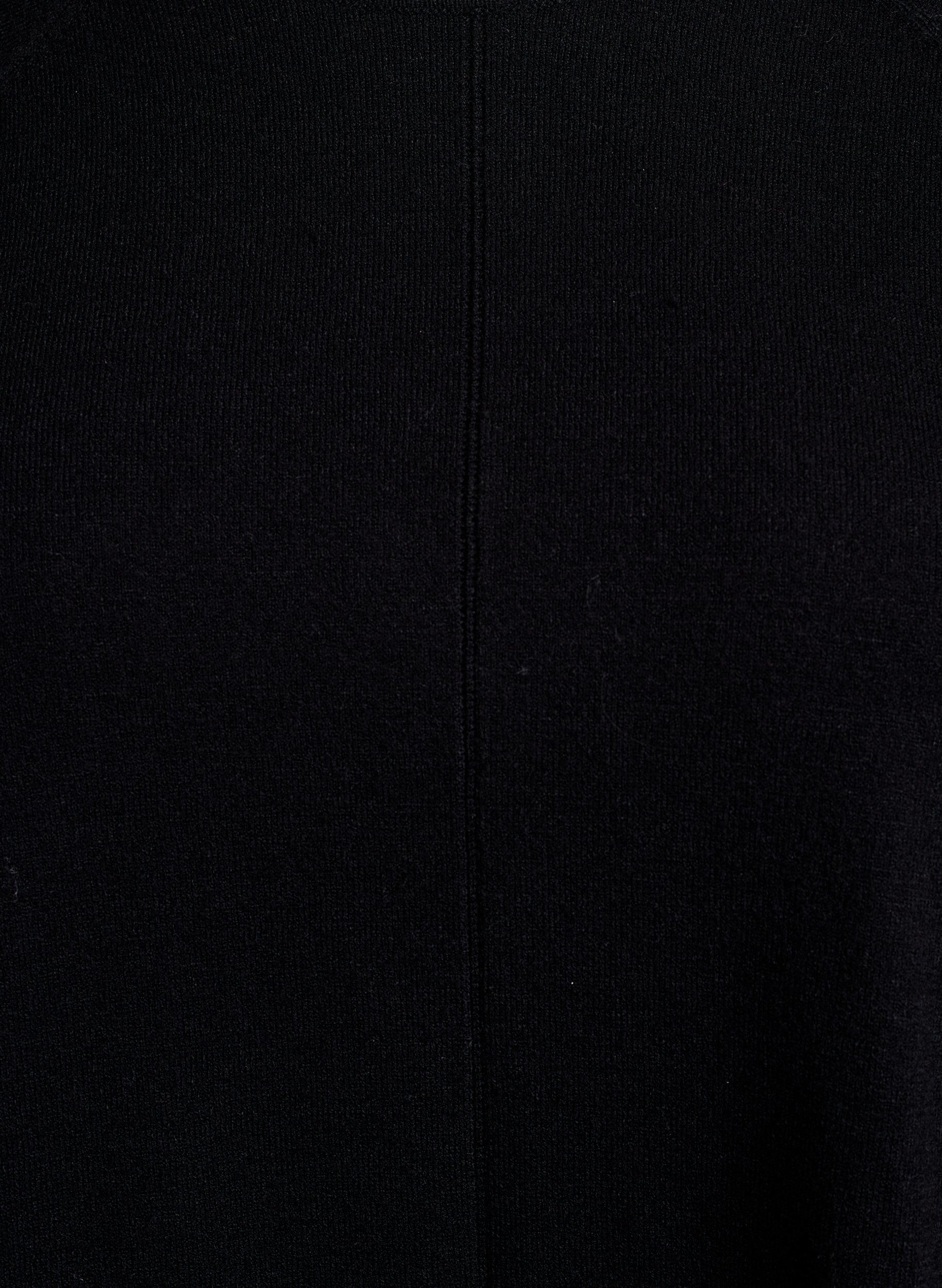 Zizzi Chemisier en tricot avec col rond et motif tricot, Noir, Packshot image number 2