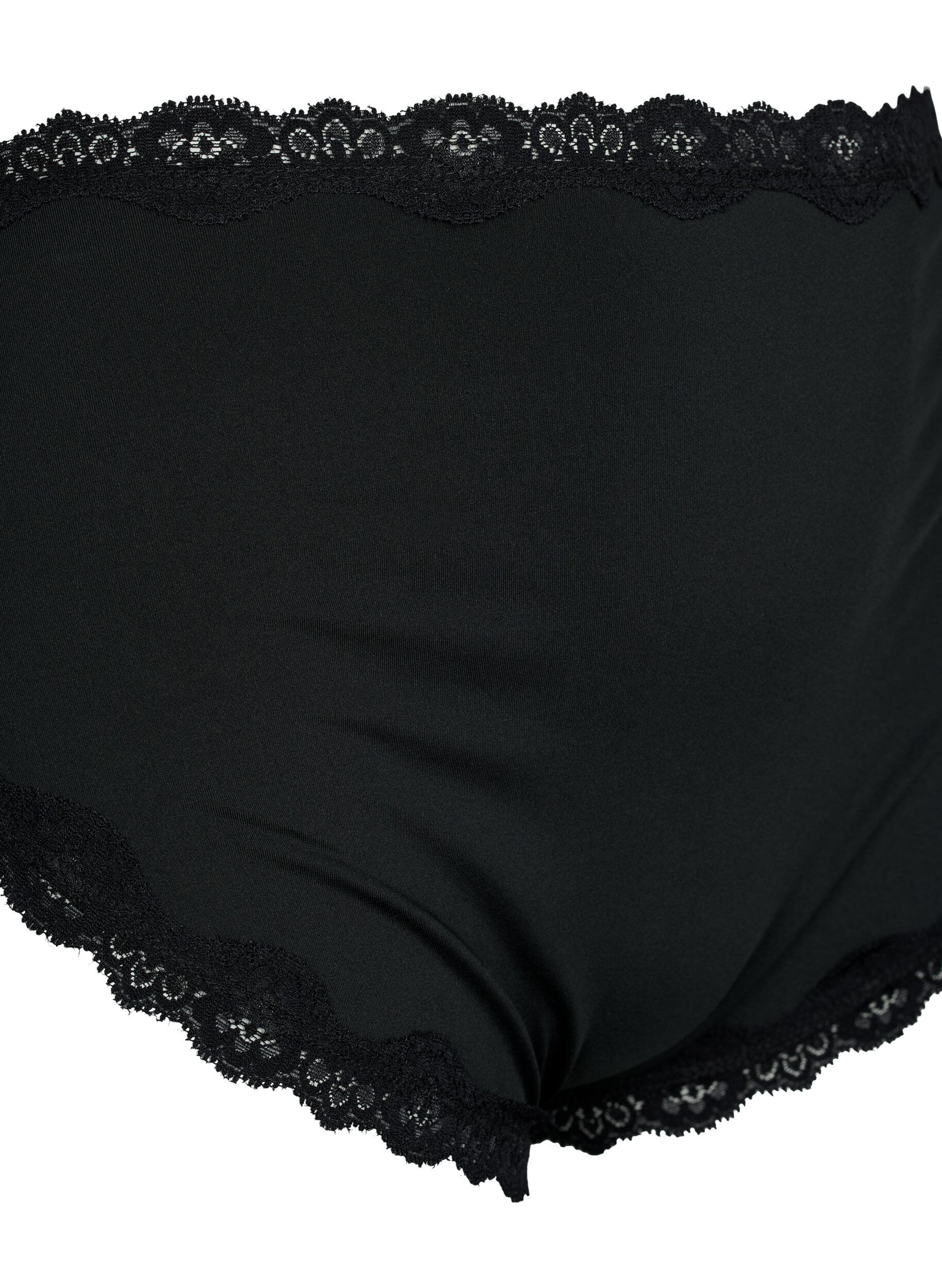Zizzi Slip 2-pack avec taille r&eacute;guli&egrave;re, Black, Packshot image number 2
