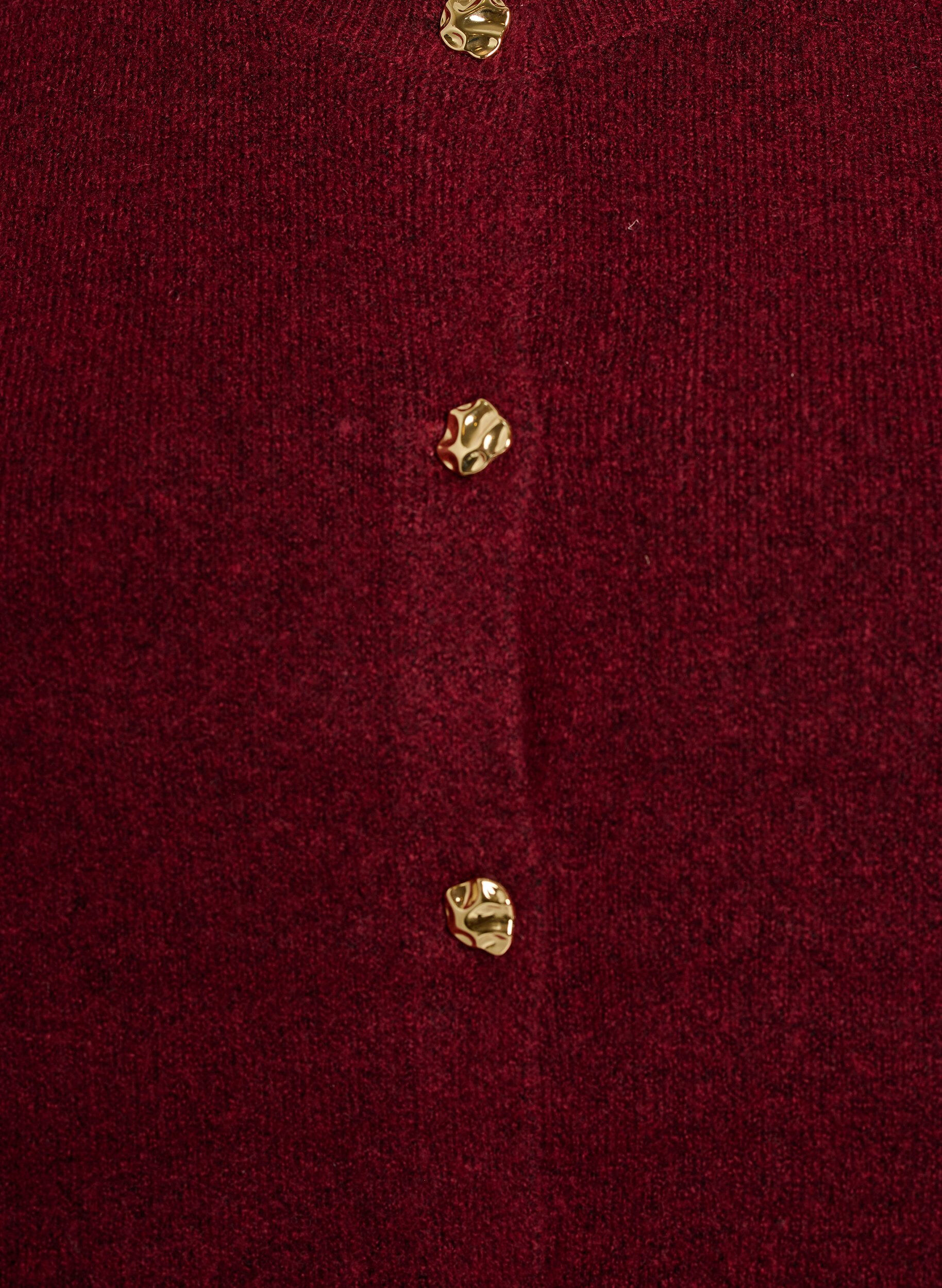 ZizziGilet en maille &agrave; boutons d&eacute;coratifs, Bordeaux fonc&eacute;, Packshot image number 2
