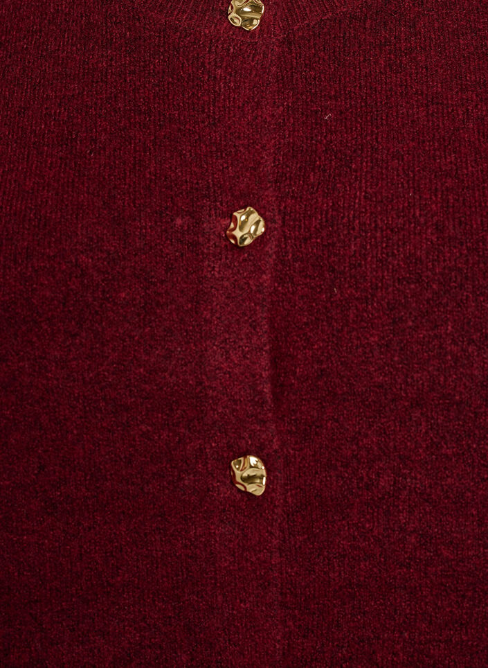 Gilet en maille &agrave; boutons d&eacute;coratifs, Bordeaux fonc&eacute;, Packshot image number 2