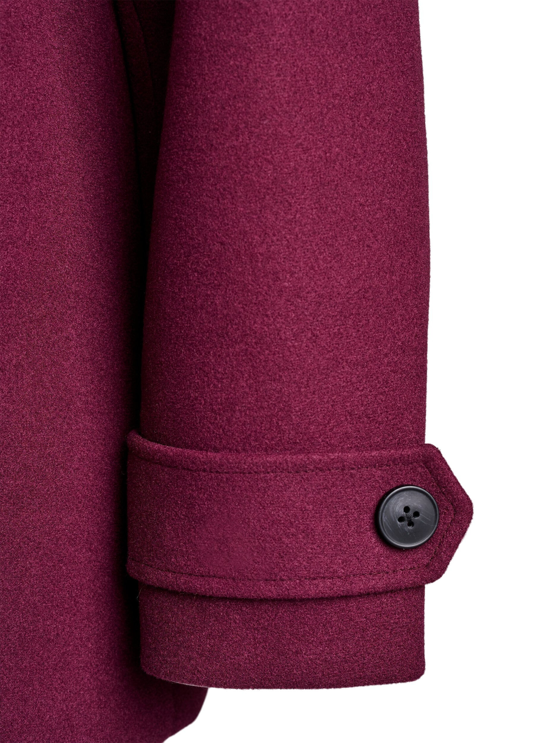ZizziKurzmantel mit zweireihiger Knopfleiste, Dunkles Bordeaux, Packshot image number 4