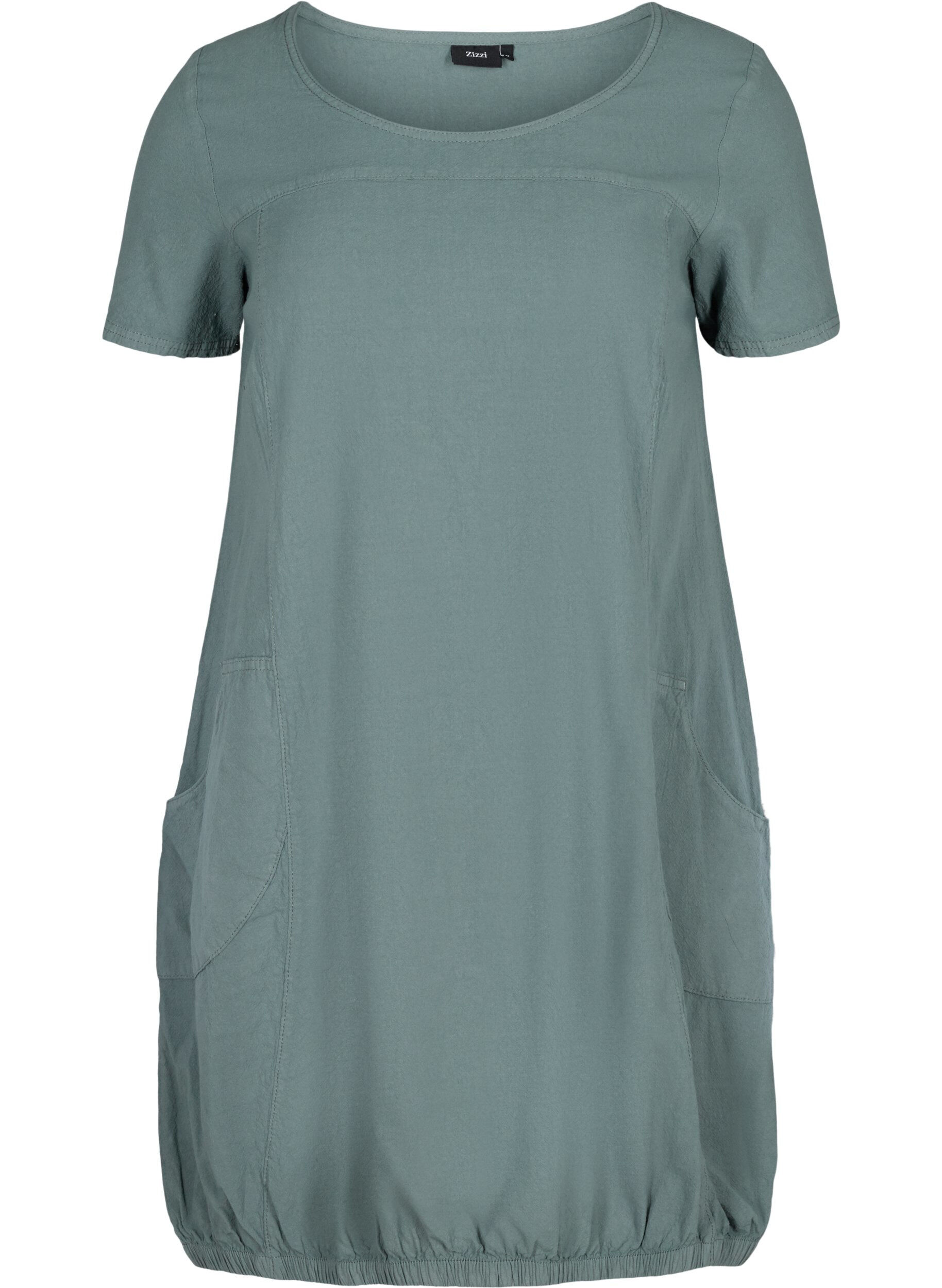 Robe en coton &agrave; manches courtes