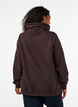 Sweat &agrave; col montant et poches, Marron, Model image number 2