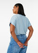 T-Shirt aus Viskose mit Glitzerstreifen, Blau, Model image number 2