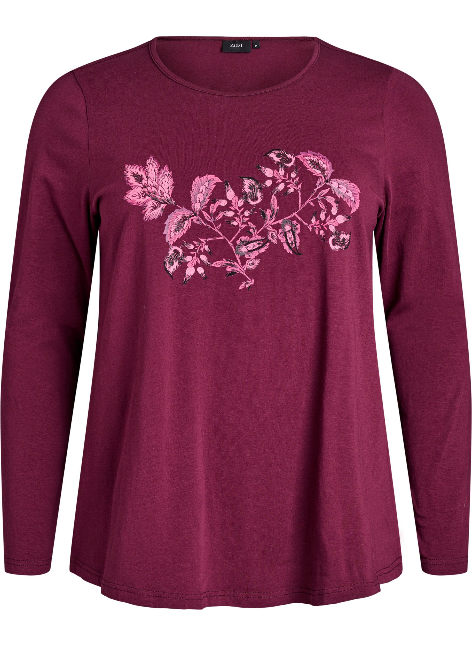 ZizziNachtshirt aus Baumwolle mit Print auf der Vorderseite, Rot, Packshot image number 0
