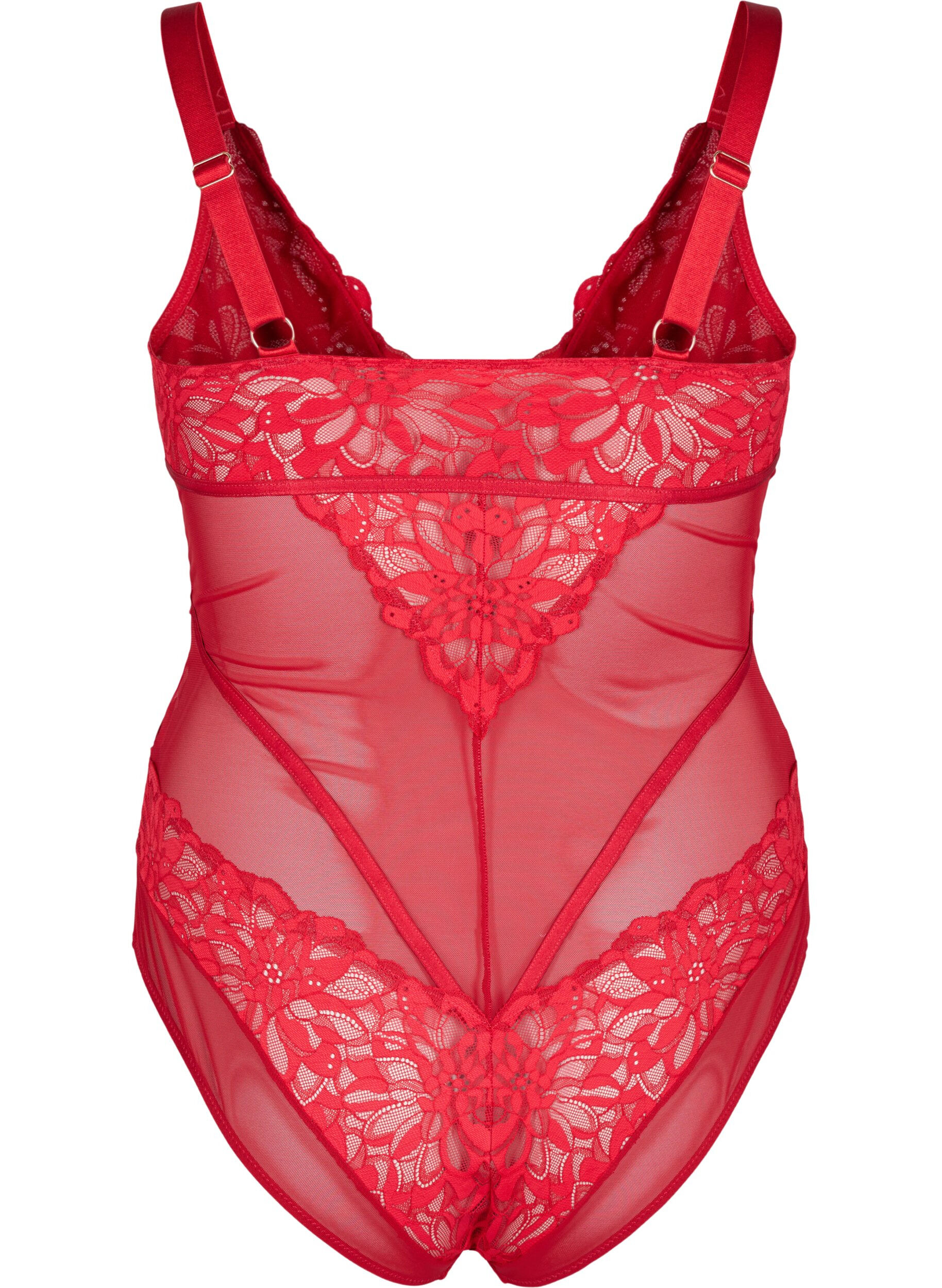 Zizzi Body aus Spitze mit Mesh, Rhythmic Red, Packshot image number 1