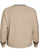 Pullover mit Logo und Kontraststreifen, Beige, Packshot image number 1