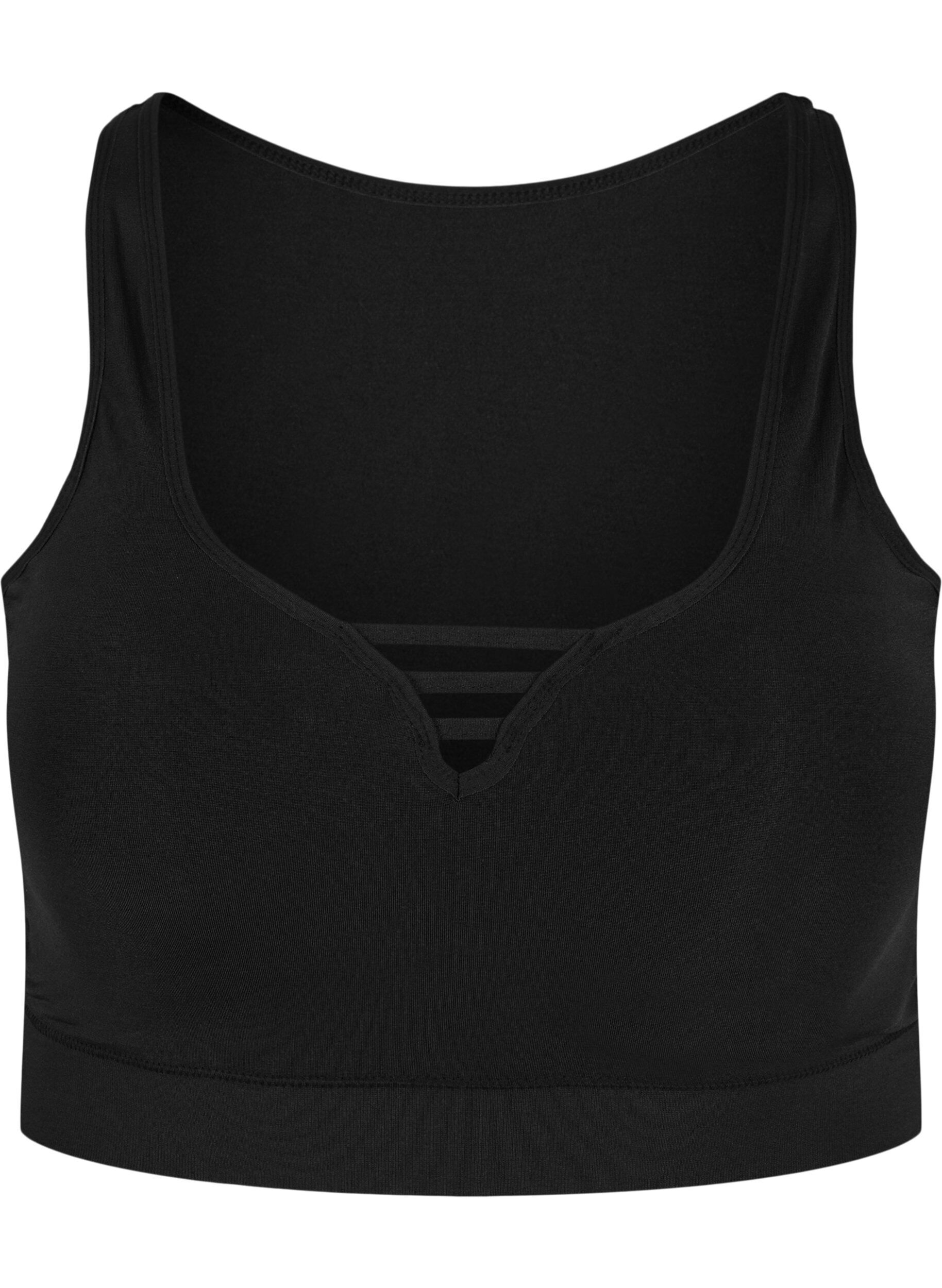 Zizzi Leicht wattierter BH mit Schn&uuml;ren Details, Black, Packshot image number 0