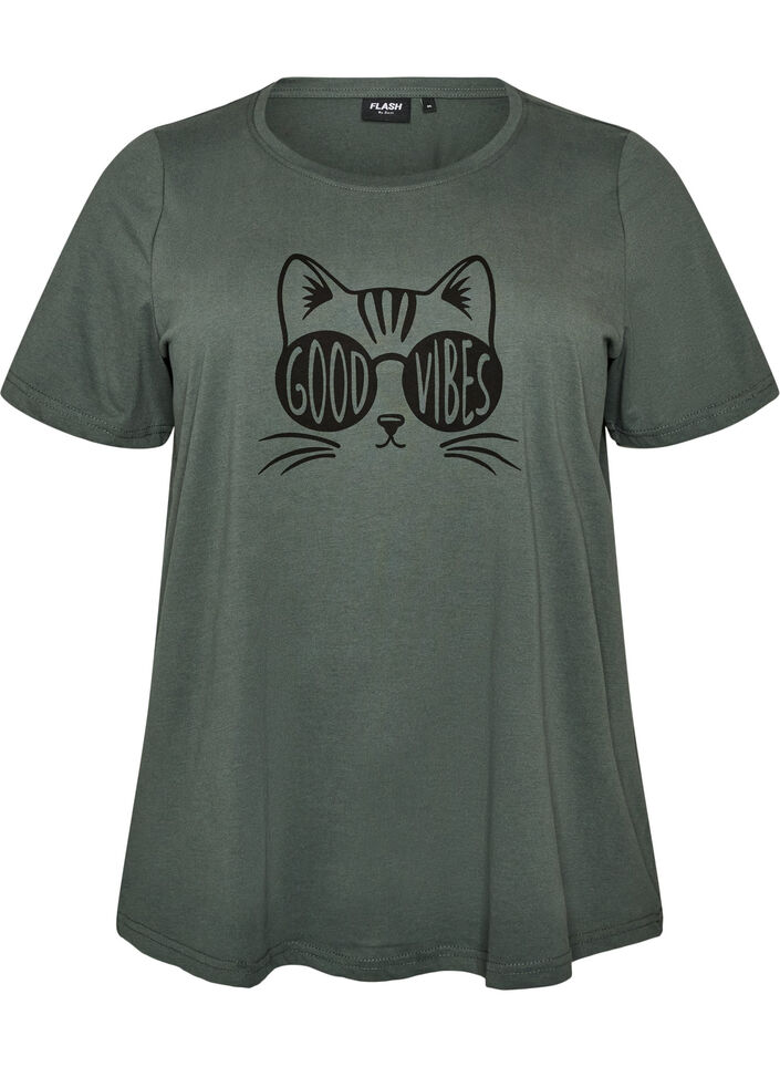 T-shirt imprim&eacute;, Vert, Packshot image number 0