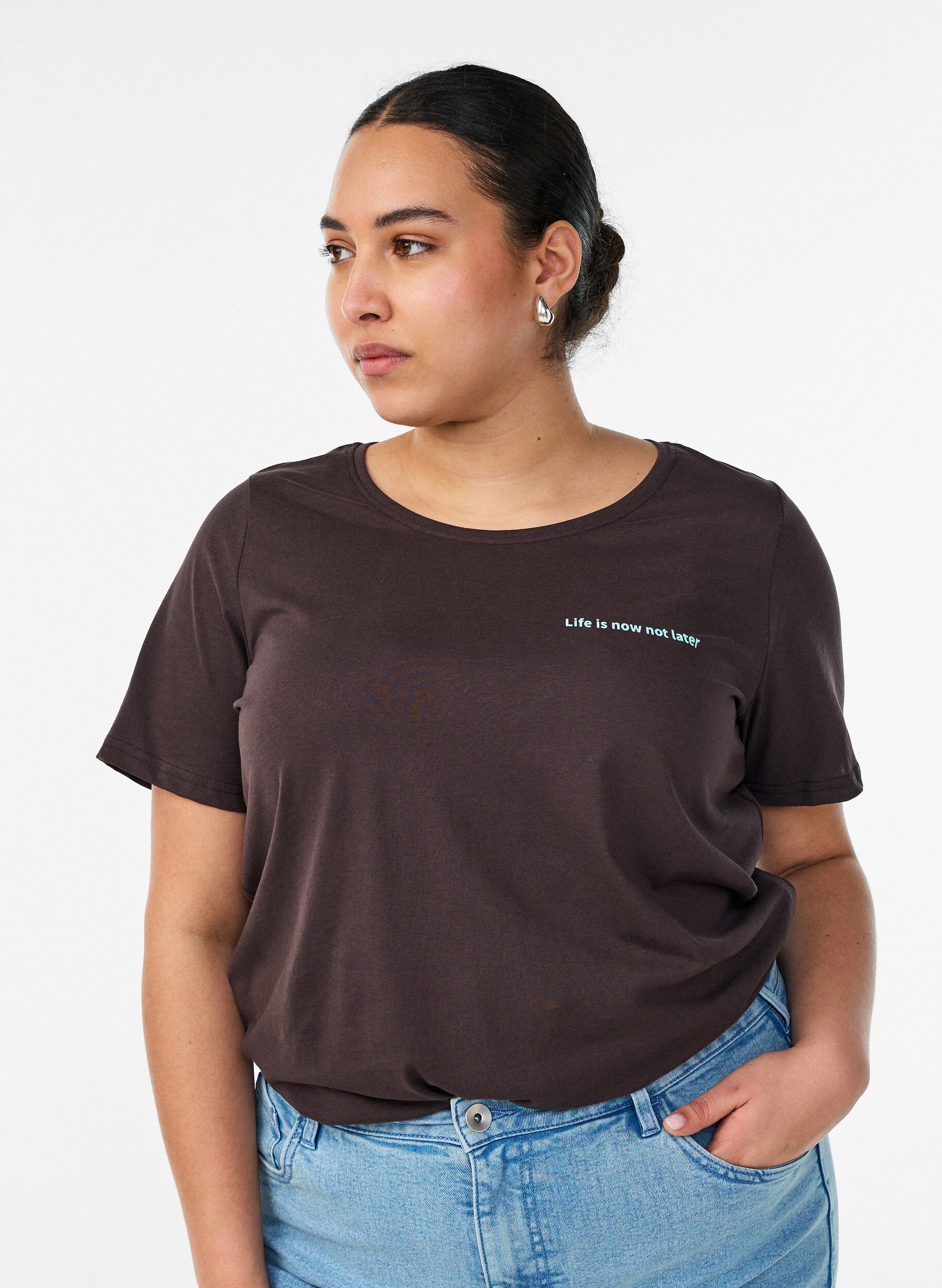 ZizziT-Shirt mit Print, Braun, Model image number 0
