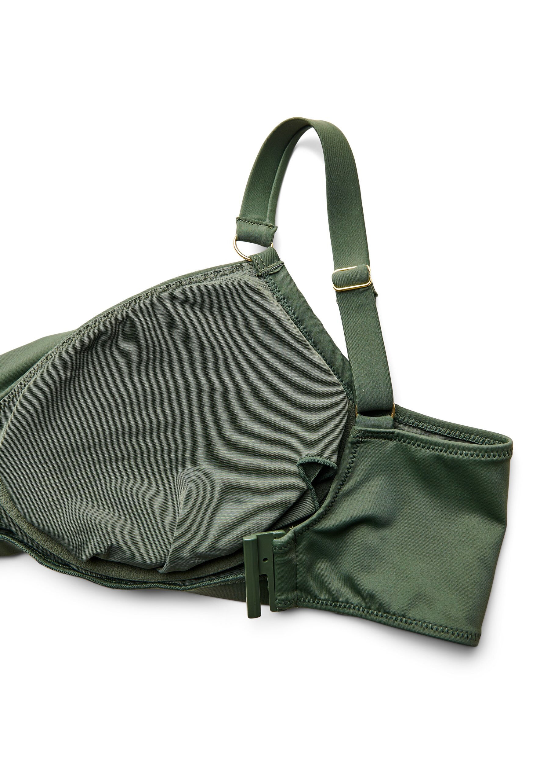 Zizzi Bikini Top mit B&uuml;gel und goldfarbenem Detail, Gr&uuml;n, Packshot image number 3