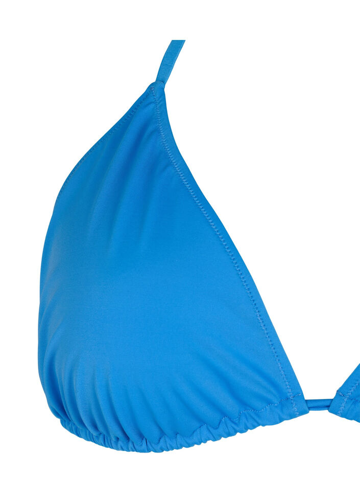 Haut de bikini forme triangle de couleur unie, Bleu, Packshot image number 2