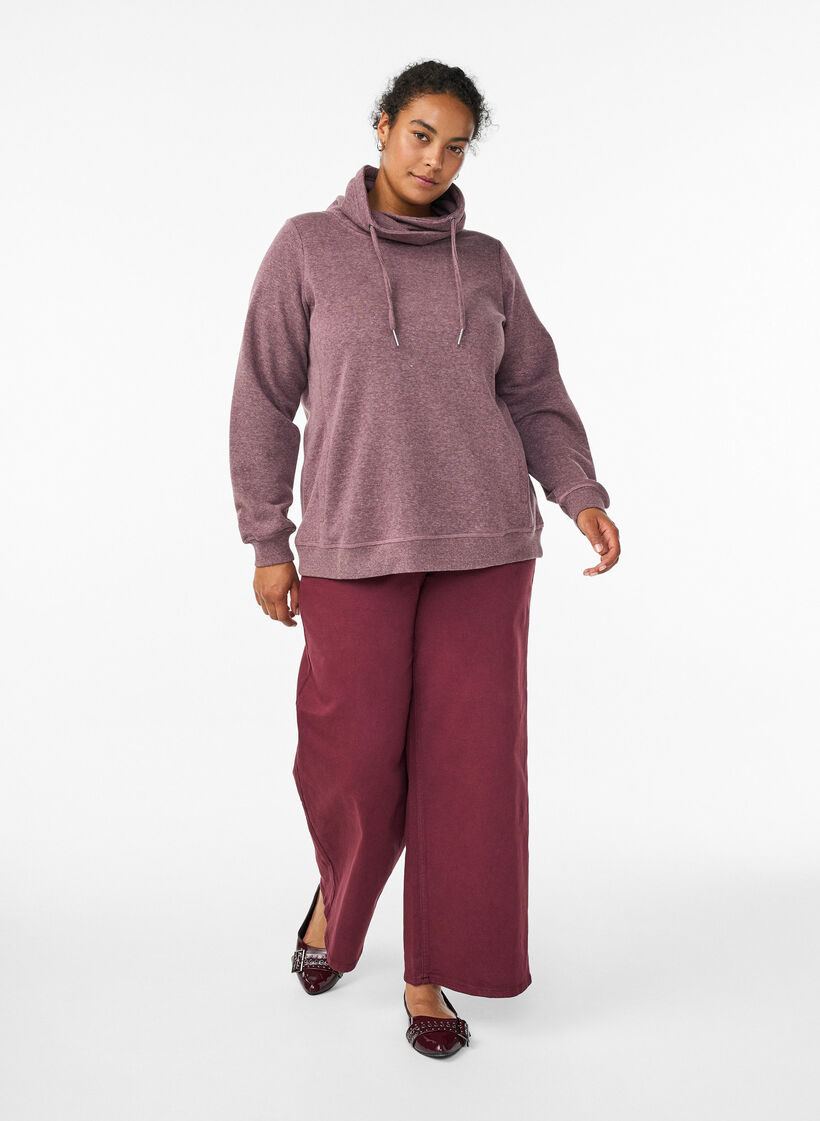 Sweatshirt mit Stehkragen und Taschen, Rot, Model image number 1