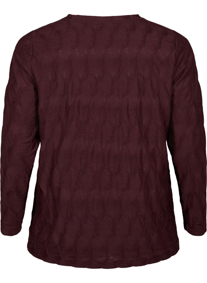 FLASH - Chemisier à manches longues structuré	, Fudge, Packshot image number 1