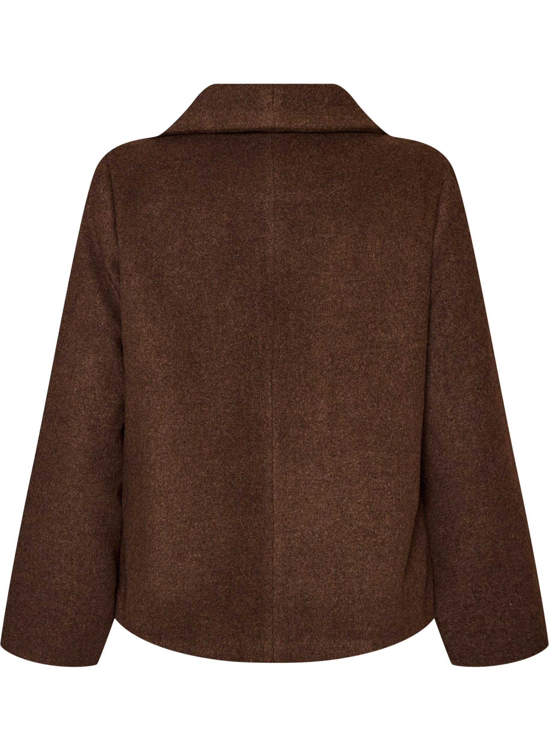 ZizziKurze Jacke mit asymmetrischer Knopfleiste, Braun, Packshot image number 1