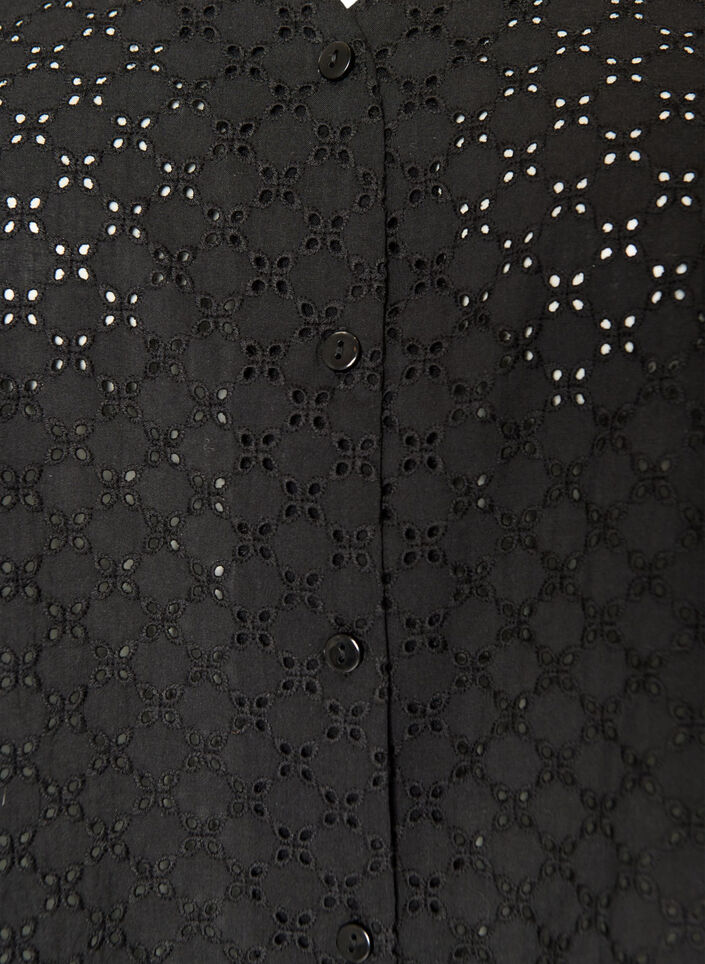 Bluse aus Broderie Anglaise mit Knopfleiste, Schwarz, Packshot image number 2