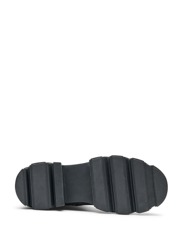 Langer Stiefel mit geripptem, elastischem Schaft und chunky Sohle, Braun, Packshot image number 5