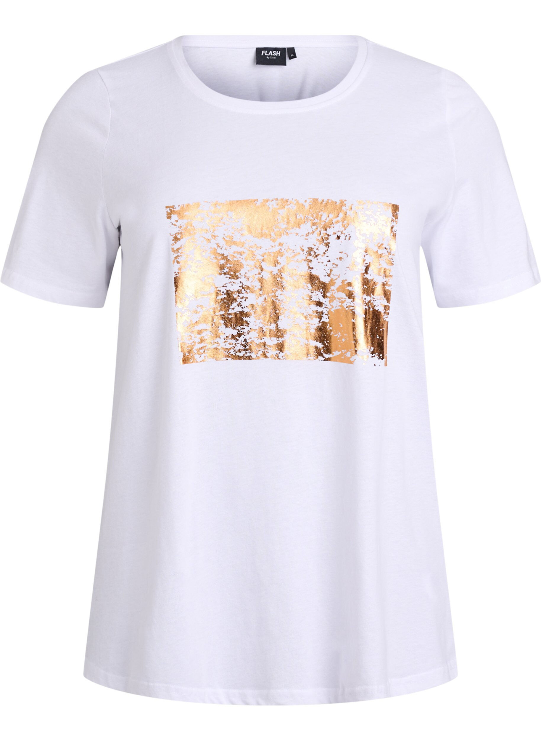 Zizzi T-shirt imprim&eacute;, Blanc, Packshot image number 0