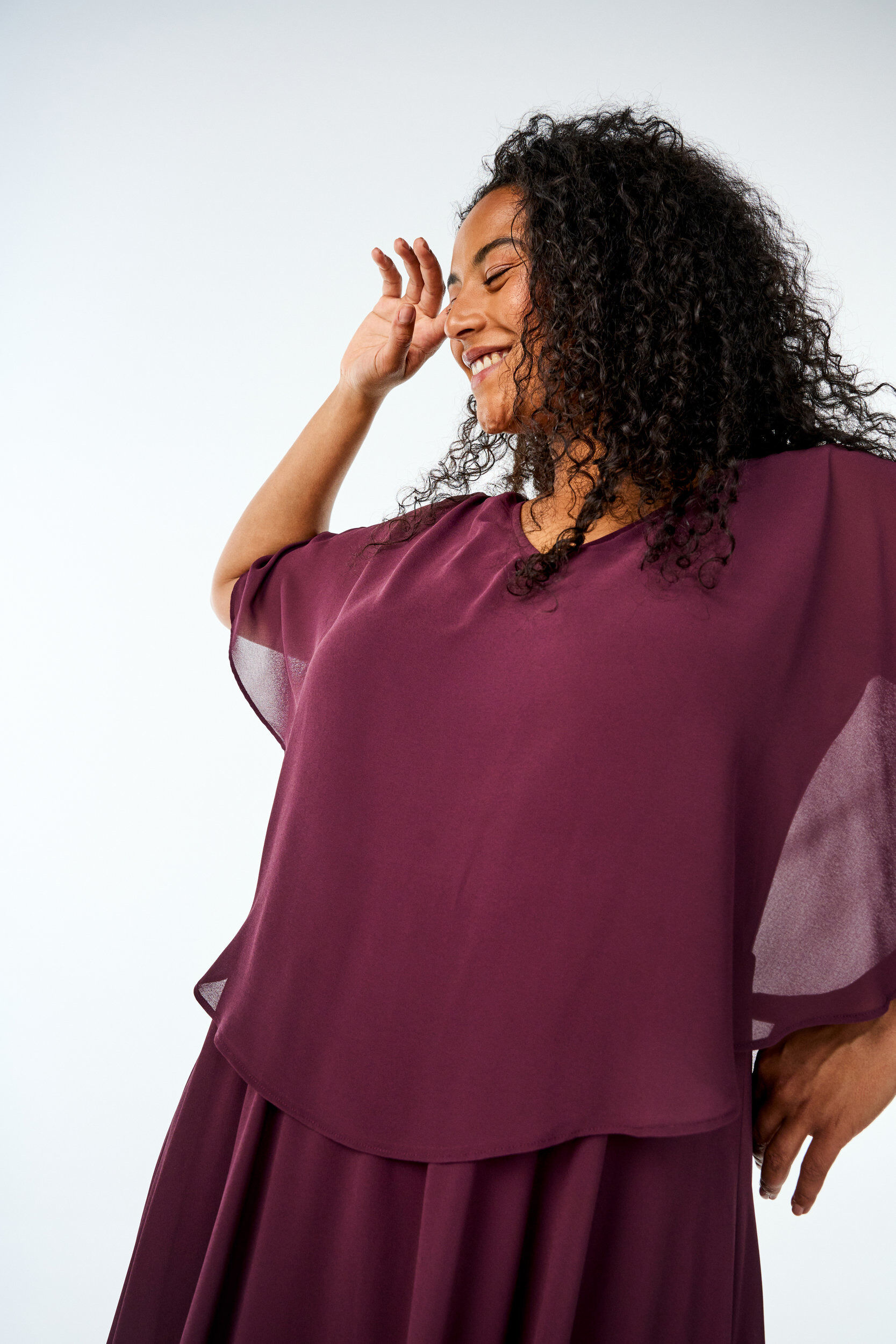 Zizzi A-Linie Maxikleid mit kurzen &Auml;rmeln, Rot, Image image number 0