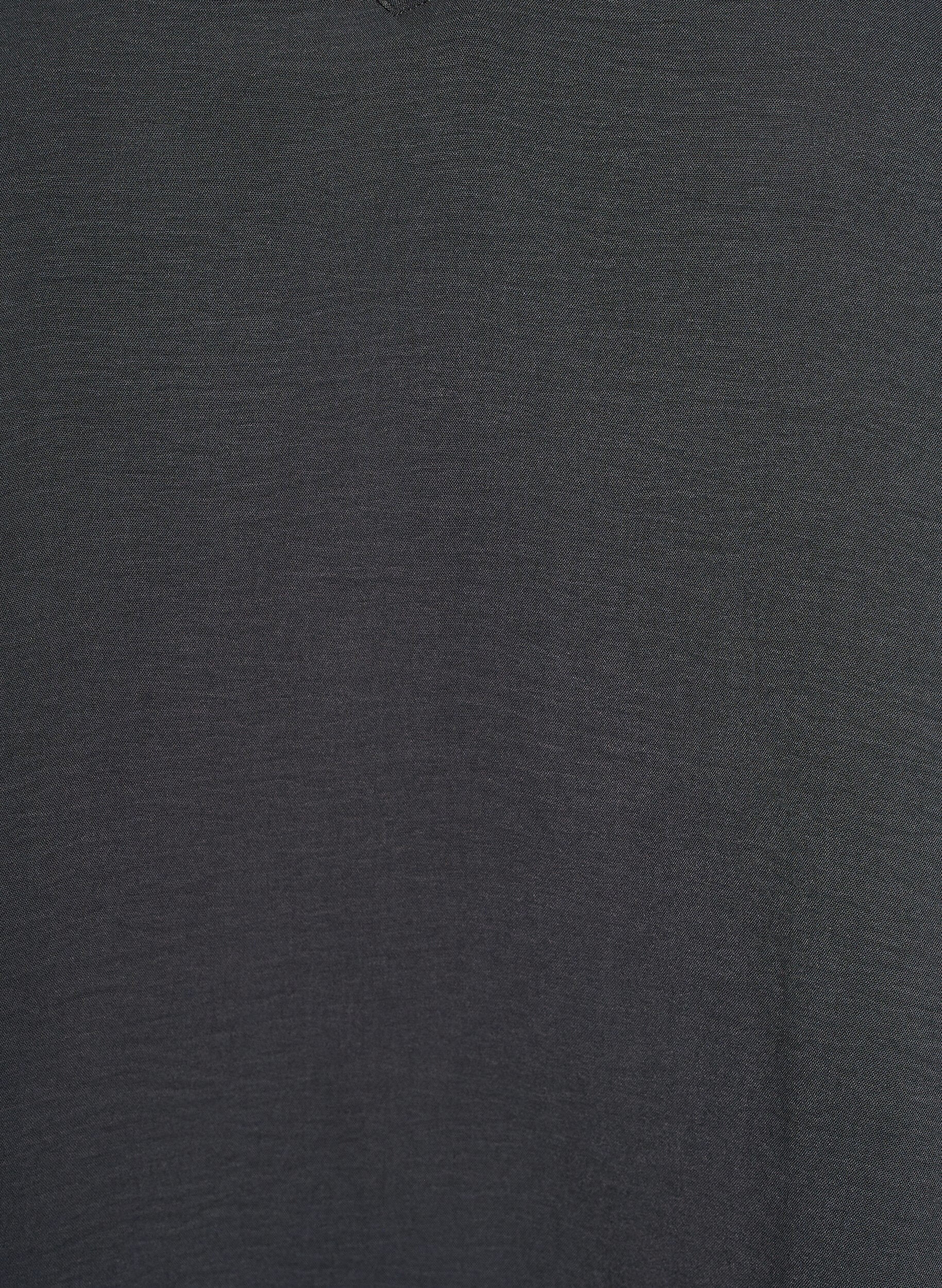 Zizzi Blouse avec poignets smock&eacute;s et col en V, Gris anthracite, Packshot image number 2