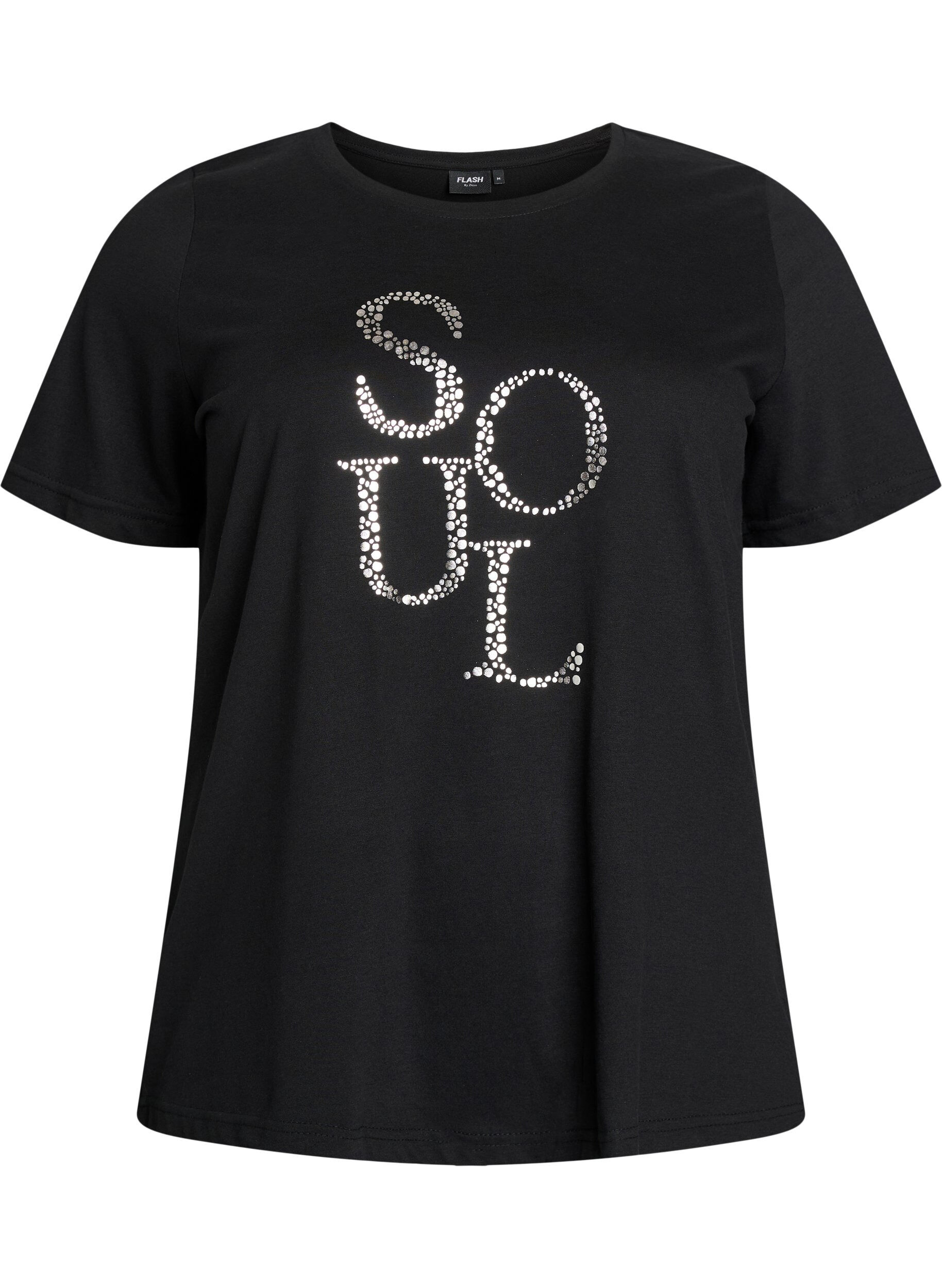 Zizzi T-Shirt mit Print, Schwarz, Packshot image number 0