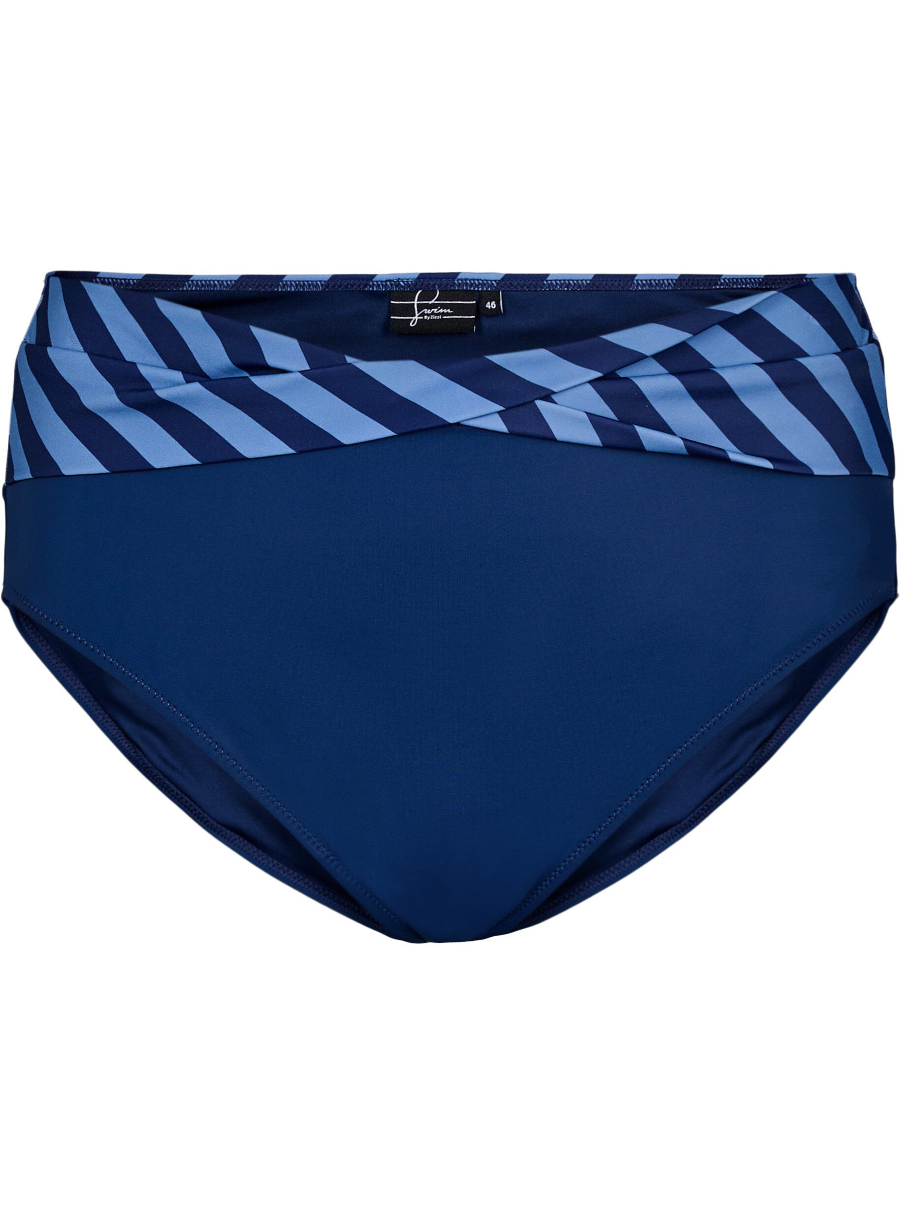 Zizzi Culotte de bikini avec d&eacute;tail crois&eacute;, Bleu, Packshot image number 0
