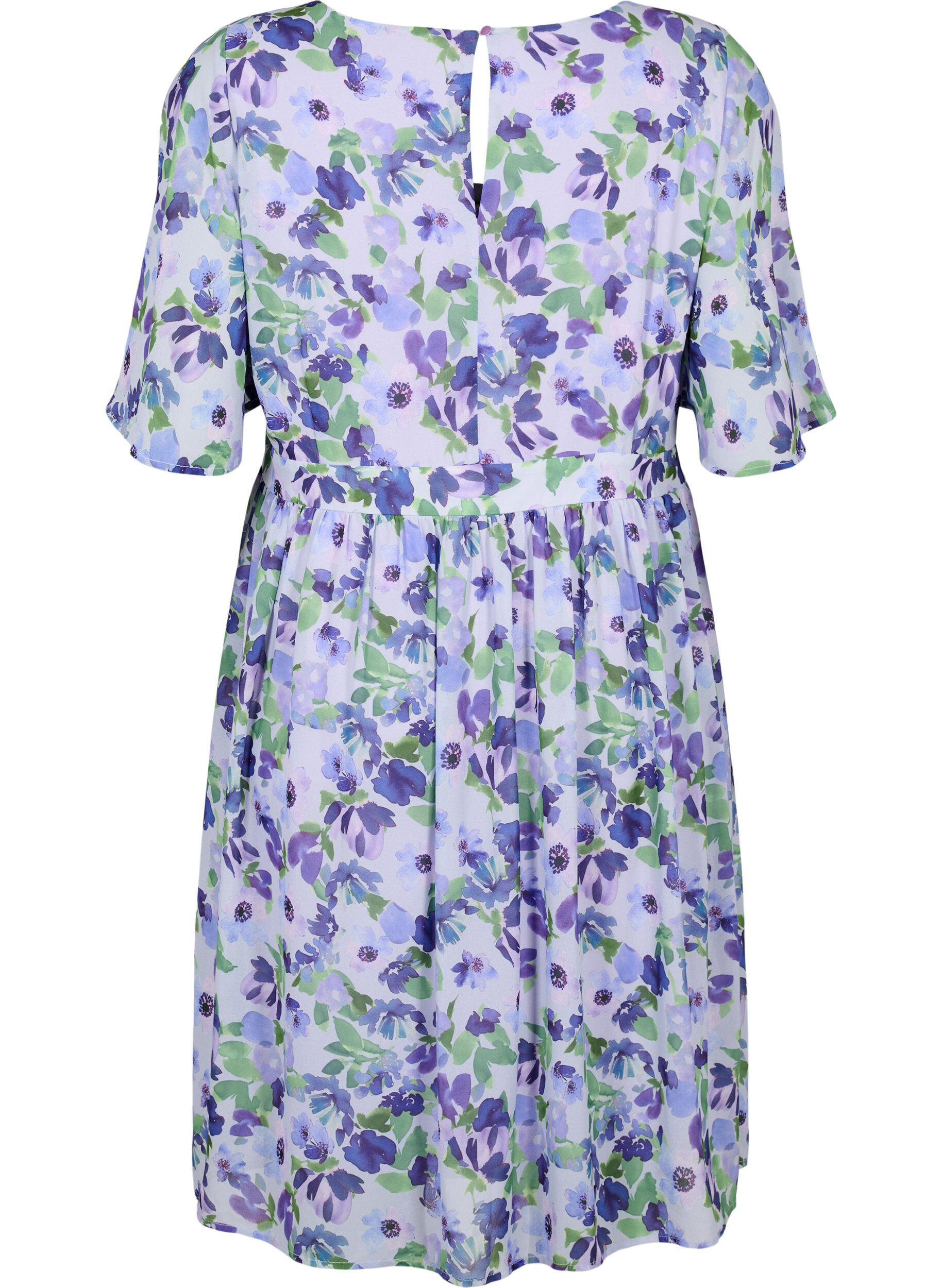 Zizzi Robe florale &agrave; manches courtes, Xenon B. Flower AOP, Packshot image number 1